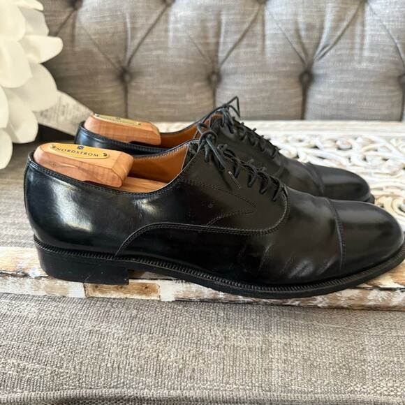 Salvatore Ferragamo Black Leather Oxford Shoes Men’s 10 B Narrow main image 7